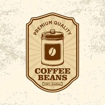 Premium Coffee Beans Packaging Label Retro Vector