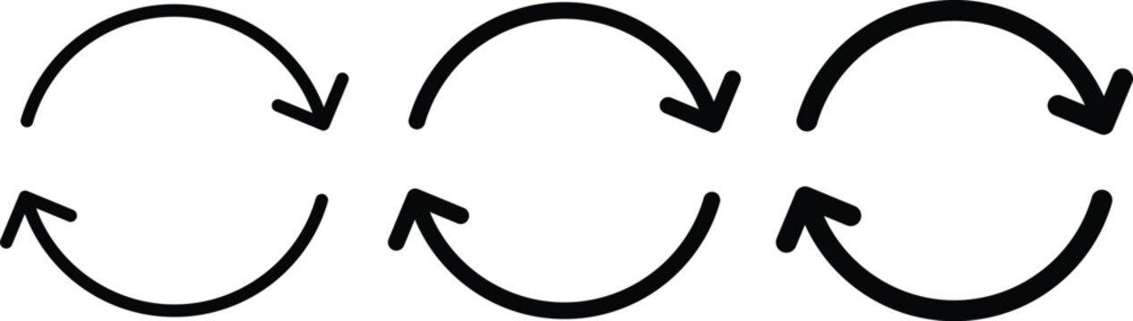 Refresh and circle arrow symbols. containing refresh sign. Loading update interface button. rotation process concept