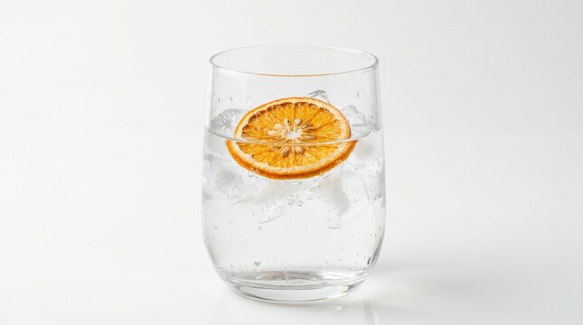 Float orange slices in ice water.