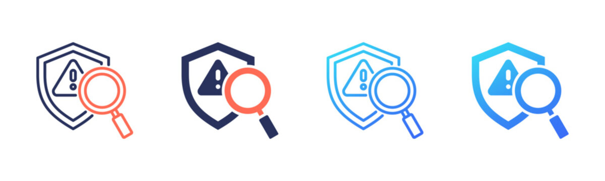 Risk Assessment icon set multiple color collection
