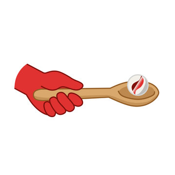 Balap Kelereng Spoon Race Game in Flat Vector Illustration for Indonesian Independence Day