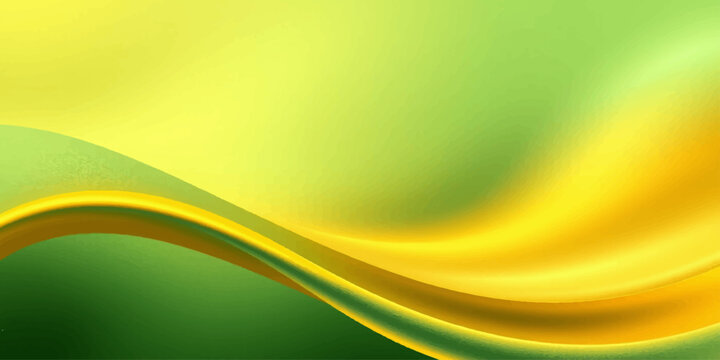 Abstract Green Wave Background with Flowing Yellow and Orange Curves, Dynamic Vector Illustration, Colorful Motion, Nature Inspired Design and Modern Wallpaper Backdrop
