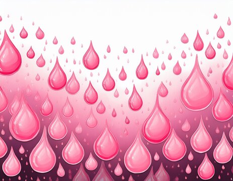 pink water drops watercolor white background