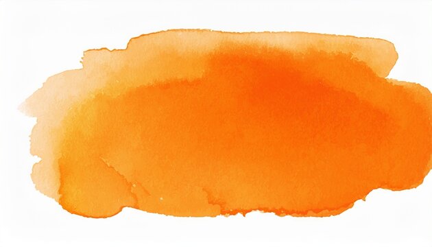 abstract watercolor stain orange on a white background
