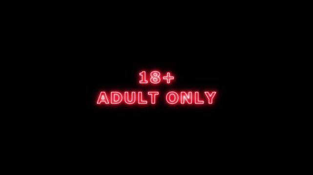 18+ Adult Only Headline Animation.Adults only sign commercial explicit content. Sensitive content sign opening video. Censor Icon warning adult ,Adults Only Sign Animation. 4K animation video