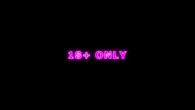 18+ Adult Only Headline Animation.Adults only sign commercial explicit content. Sensitive content sign opening video. Censor Icon warning adult ,Adults Only Sign Animation. 4K animation video