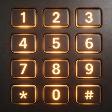 Illuminated Numeric Keypad with Gold Glow