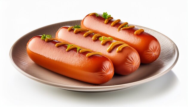 hot dogs in a plate on white background