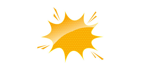 Yellow Comic Explosion Burst Isolated On Transparent Background © E-SS