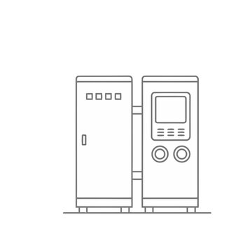 Industrial control panel and cabinet line art