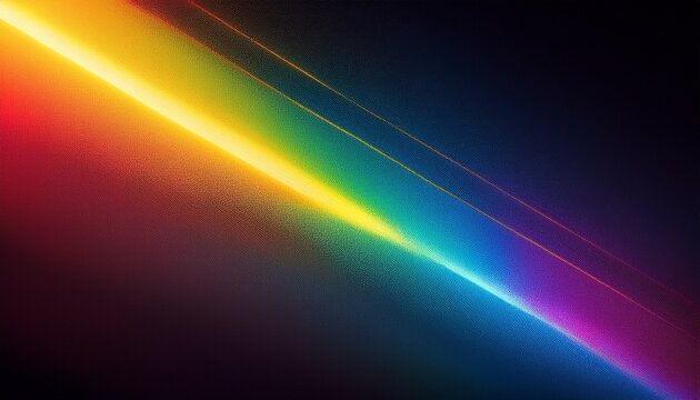 Diagonal Rainbow Light Leak With Grainy Texture Across Dark Background For Creative Prism Effects And Vibrant Aesthetic Digital Art Projects Today