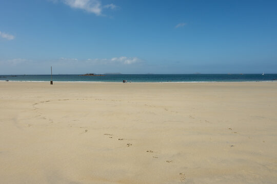 Trestrignel sandy each on Pink Granite Coast near Perros-Guirec and Ploumanac'h, Brittany