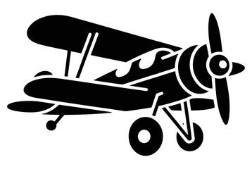 Vintage biplane aircraft aviation transport flight vector icon for travel and adventure © SEcho