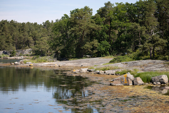 Rocky Shoreline of Boon Island Karlshamn Sweden