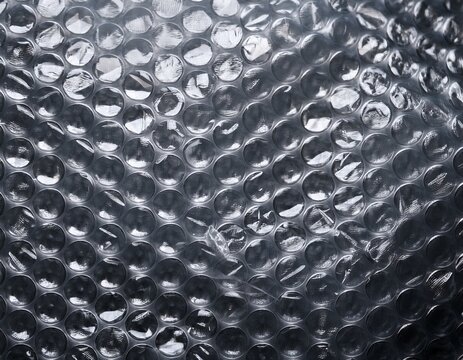 macro view of bubble wrap texture showing protective air filled cushioning material for fragile product packaging and safe delivery