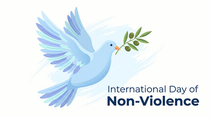 Fototapeta premium International day of non-violence dove with olive branch