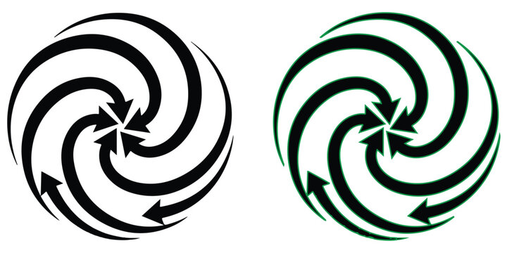 Abstract swirling arrows pattern design