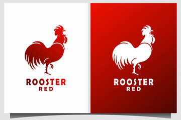 Minimalist Rooster Logo Template with Modern Chicken Silhouette Branding © kinarya