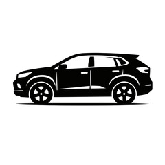 Naklejka premium Black SUV Side View