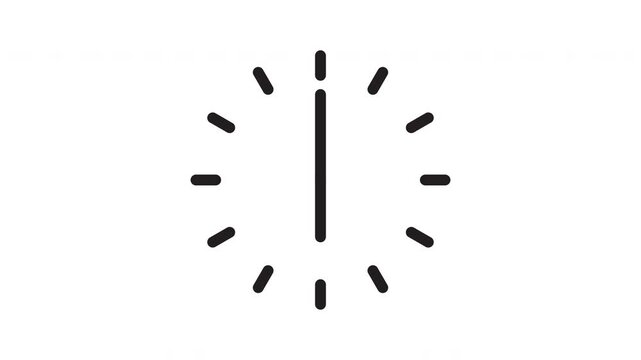 Minimalist black clock time face animation video