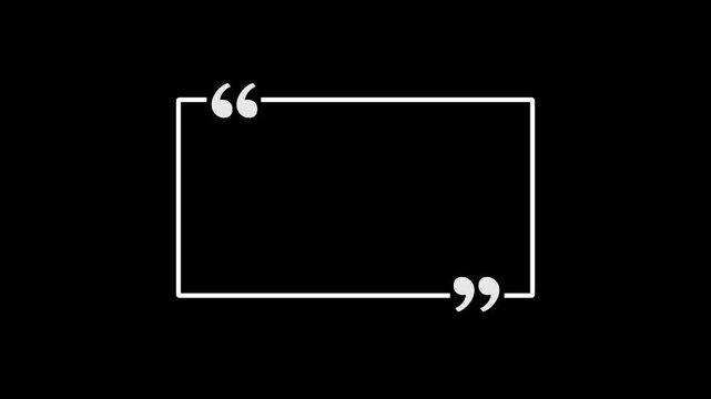 rectangle box with quotation marks animation. Rectangle doodle frames with quote.Doodle frames with quotation marks, Motion graphics of rectangle doodle frames