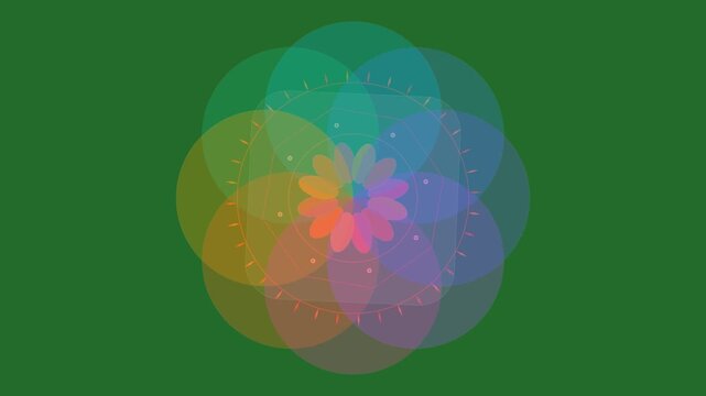 Green Man and Flower and Rain on Green Screen Background Horizontal 16-9