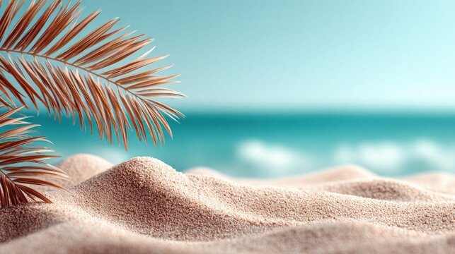 Serene tropical beachscape with soft sandy textures