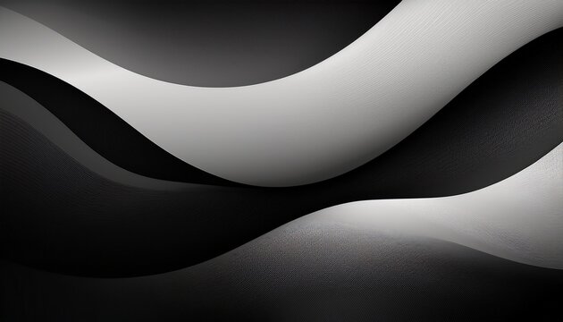 Elegant Monochrome Aesthetic Gradient Background Black White Abstract Wave Curve Abstract Background For Presentation Cover Banner Header Poster Etc