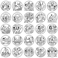 Fototapeta premium diverse business professionals collaborate for financial growth strategic success and career development illustrating essential business concepts.