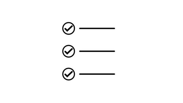 Minimalist checklist animation with animated checkmarks and lines for business task management and productivity concepts
