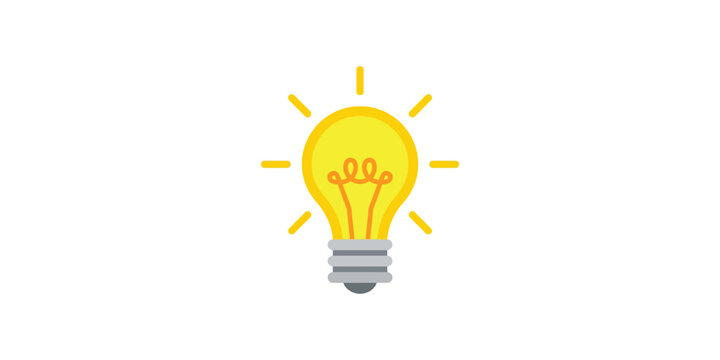 A bright yellow light bulb icon representing creativity and new ideas.