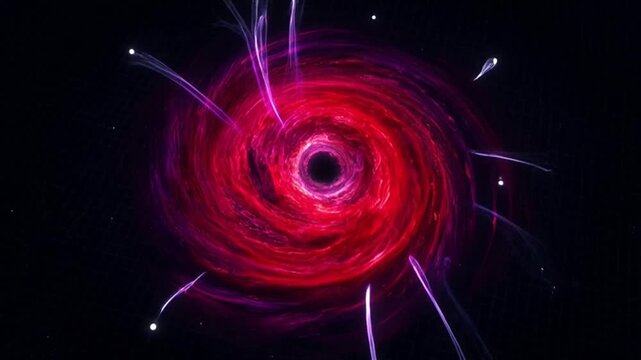 Vibrant Red Black Hole Cosmic Swirl.