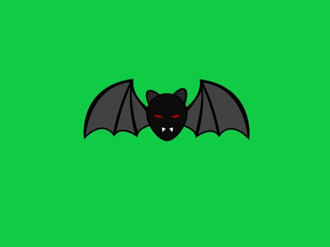 the bat flies flapping its wings repeatedly
