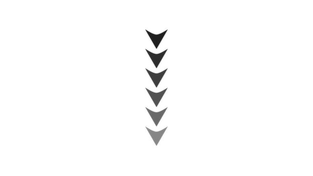 Minimalist animated downward arrows loading smooth vertical motion loop direction