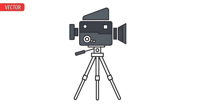 Professional DSLR camera on tripod for photography.