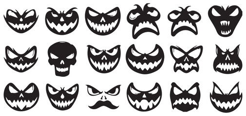 Evil monster mouth and scary teeth icons for horror character design vector illustration eps 10 © MDRAKIBUL