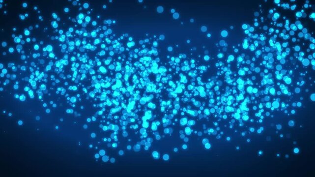 Dynamic glowing particles swirl smoothly in deep space. Enjoy the magical flow of these glowing particles. Soft light effects define glowing particles in motion.