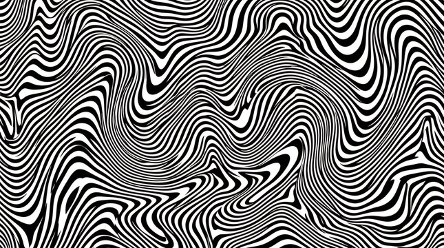 Abstract wavy line pattern Abstract wavy line pattern with distorted flowing stripes black and white optical illusion illusion background  Fluid Wave Design Undulating Stripes Monochrome Illusion
