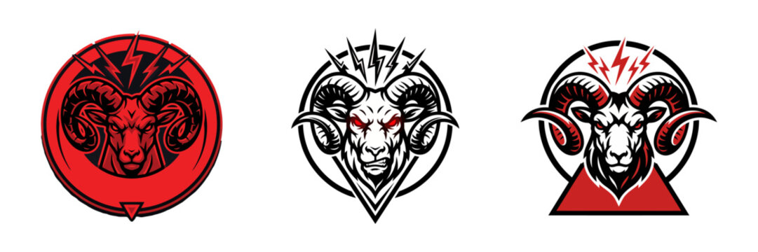 Ram mascot logo designs for sports teams and esports branding
