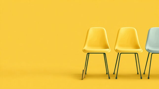 Minimalist Yellow Chairs Concept for Diversity and Inclusion
