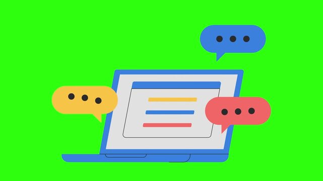 vector illustration of a laptop with speech bubble