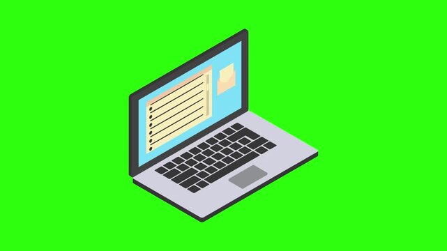 laptop computer with green screen