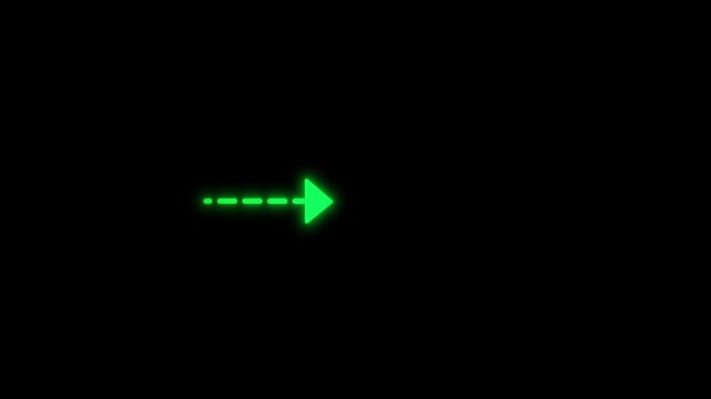 Glowing Green path with arrow animation pack on a black background.