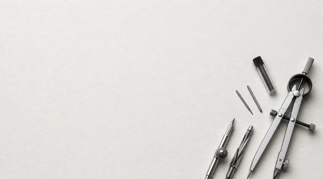 Drafting compass set on textured paper