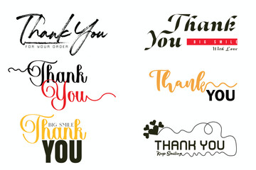 Fototapeta premium Thank You Typography Bundle Collection