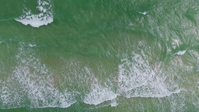 Caribbean sea. Aerial view on rippled surface. Sea water surface. Ripple water of ocean. Aquamarine ocean nature. Background clear turquoise sea water. Idyllic Bahamas summer vacation