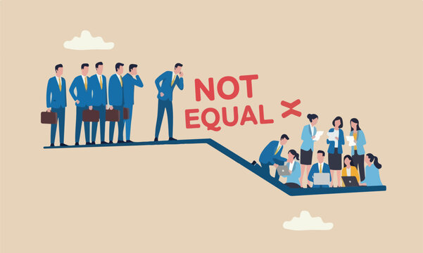 Gender together with businessman on top level and businesswoman on lower level