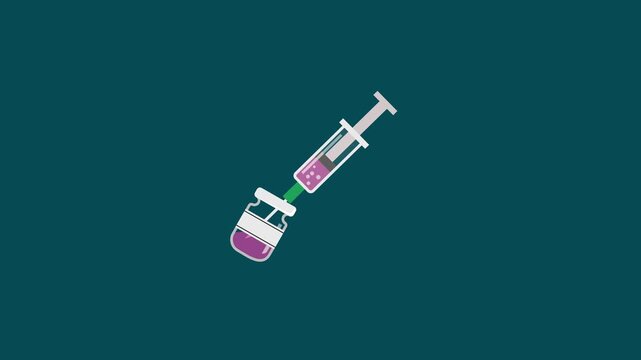 A syringe and Medicine Dose Bottle Animation Video 4K suitable for your project needs