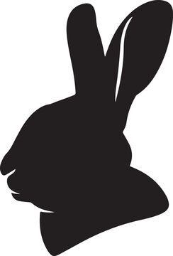 Rabbit Head Silhouette Vector Illustration
