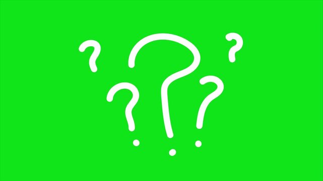 Question marks looping animation on green background